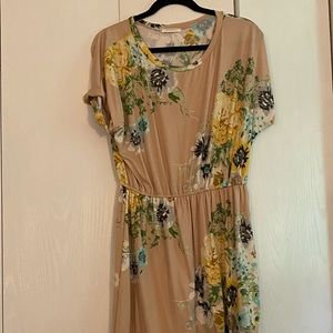gently used only worn 1 time for photos pink dress with flowers